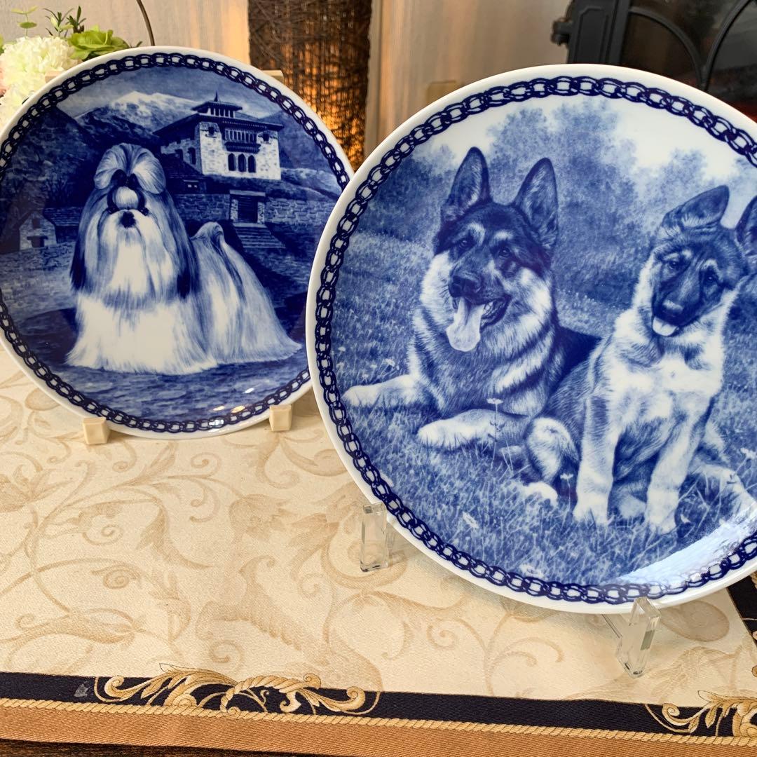 スキャンレクベン　シーズー　ジャーマンシェパード　飾り皿　プレート