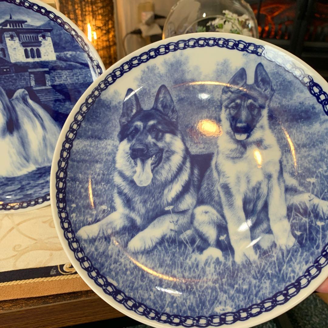 スキャンレクベン　シーズー　ジャーマンシェパード　飾り皿　プレート