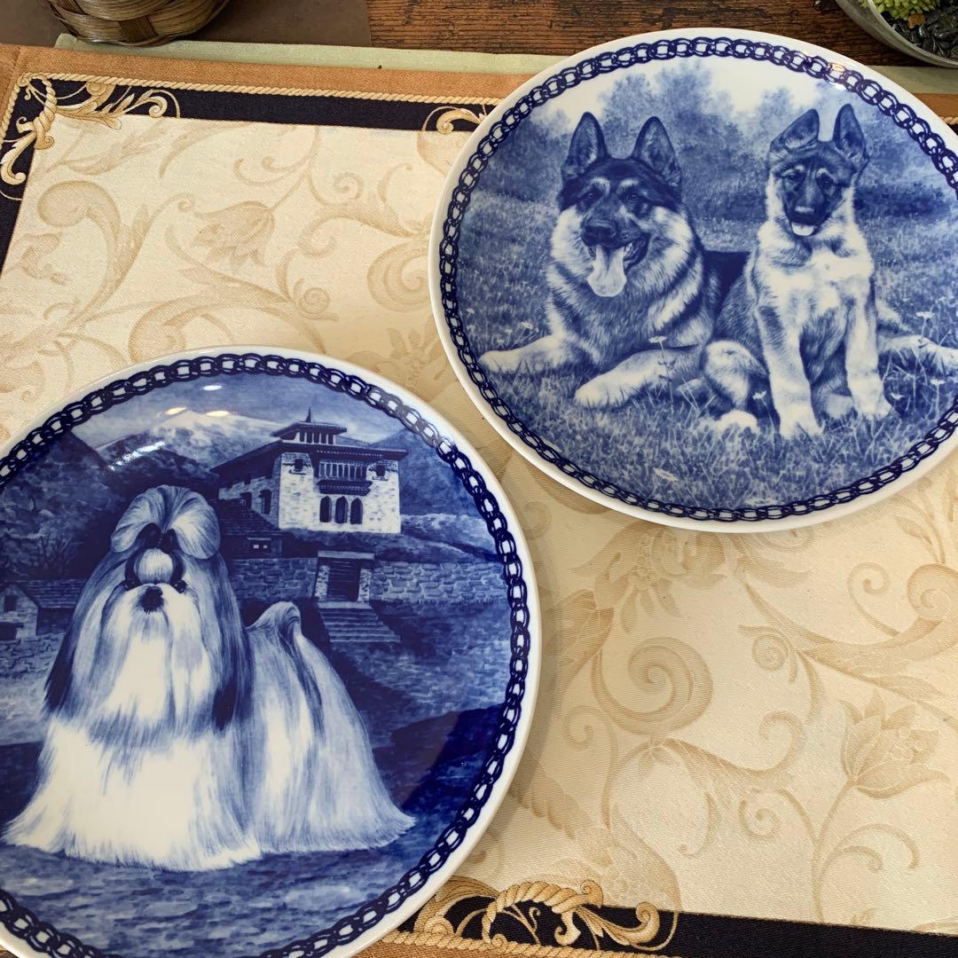 スキャンレクベン　シーズー　ジャーマンシェパード　飾り皿　プレート