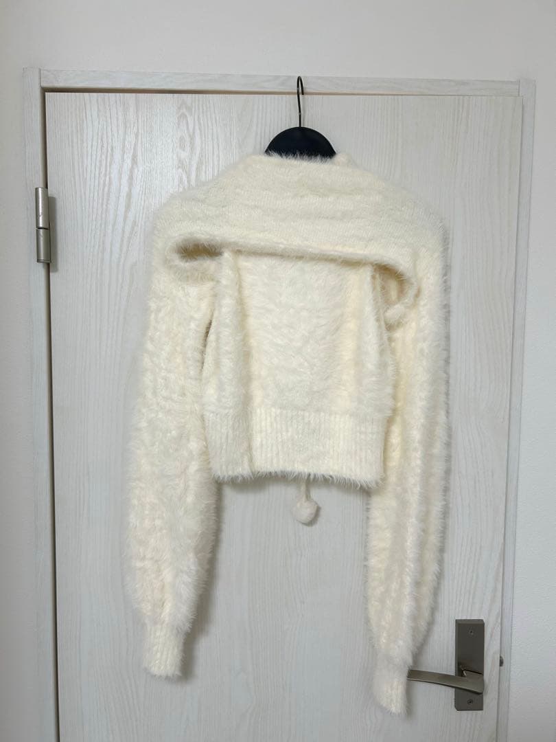 EATME シャツカラーアンサンブルニットTOP ホワイト