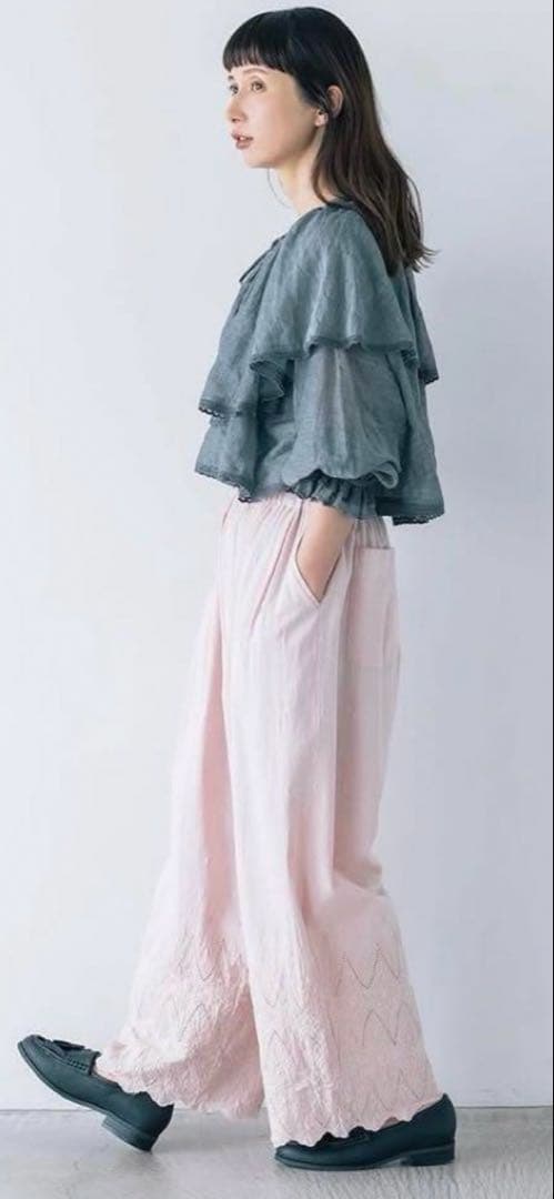 【kazumi × Samansa Mos2】ケープ付ボレロ ブラック