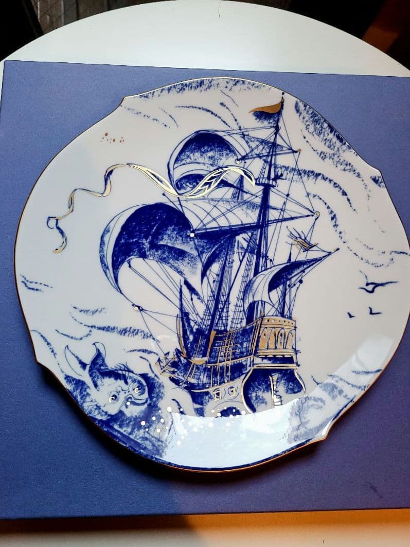 未使用 マイセン/イヤープレート 1999 「スペイン船ガレオーネ」