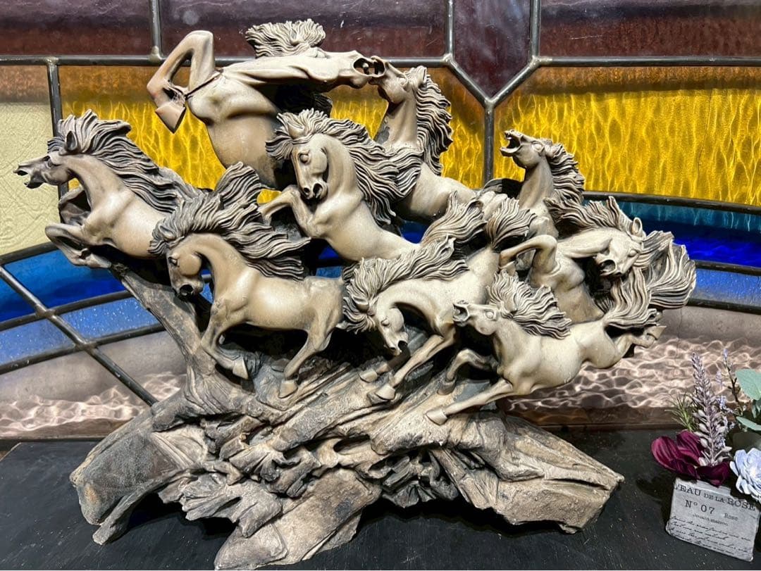 九頭馬 うまくいく 馬 置物 縁起物 風水 難あり インテリア