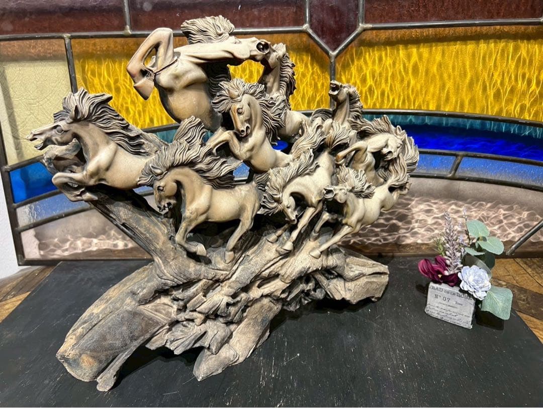 九頭馬 うまくいく 馬 置物 縁起物 風水 難あり インテリア