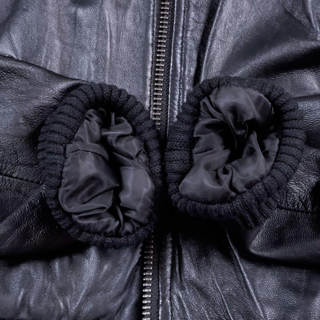 SLY　ラムレザージャケット　羊革　短丈　リブ　ブラック　S〜M