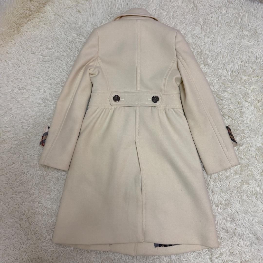 BURBERRY BLUE LABEL ウールコート ノバチェック裏地 白