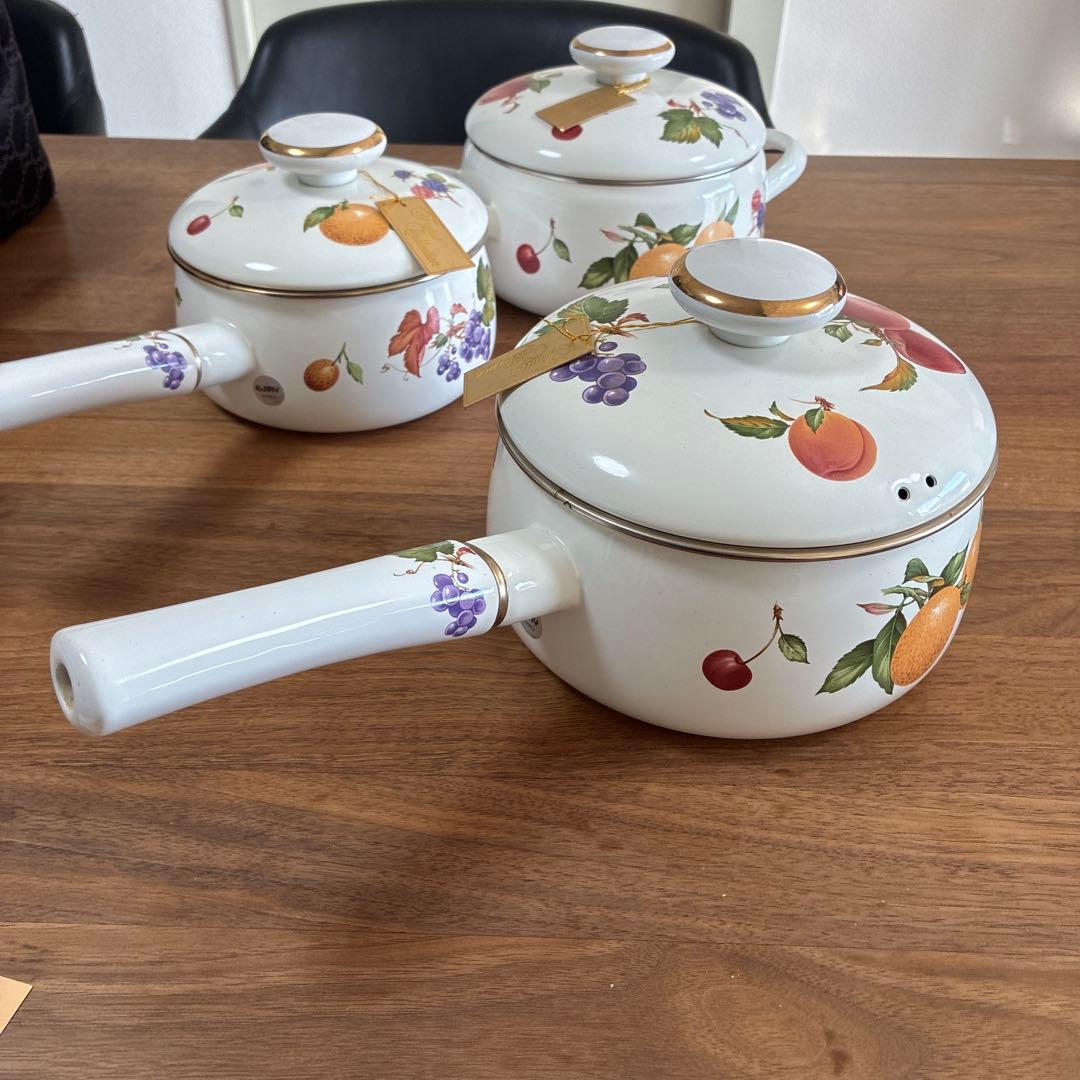 【未使用 希少】エジリー 両手鍋　片手鍋 フルータスコレクション　3点セット