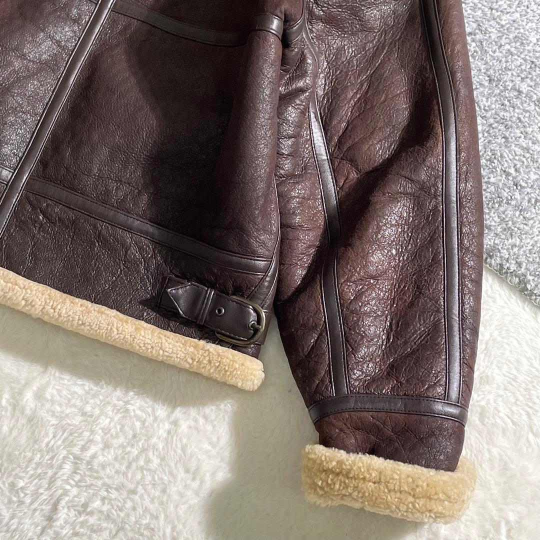 本革　ボマージャケット　TYPE B-3　ムートン　ダークブラウン　M～L相当