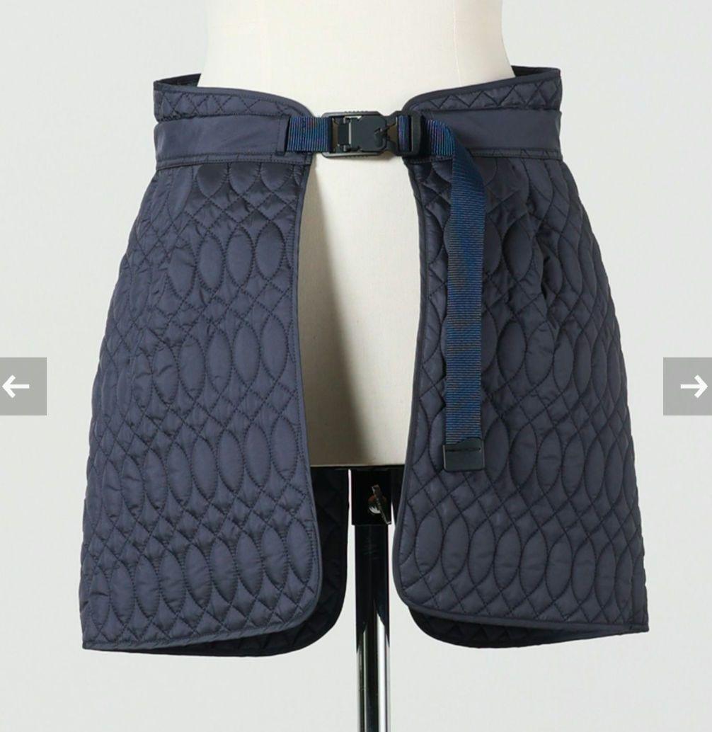 コード刺繍キルティングラップスカート