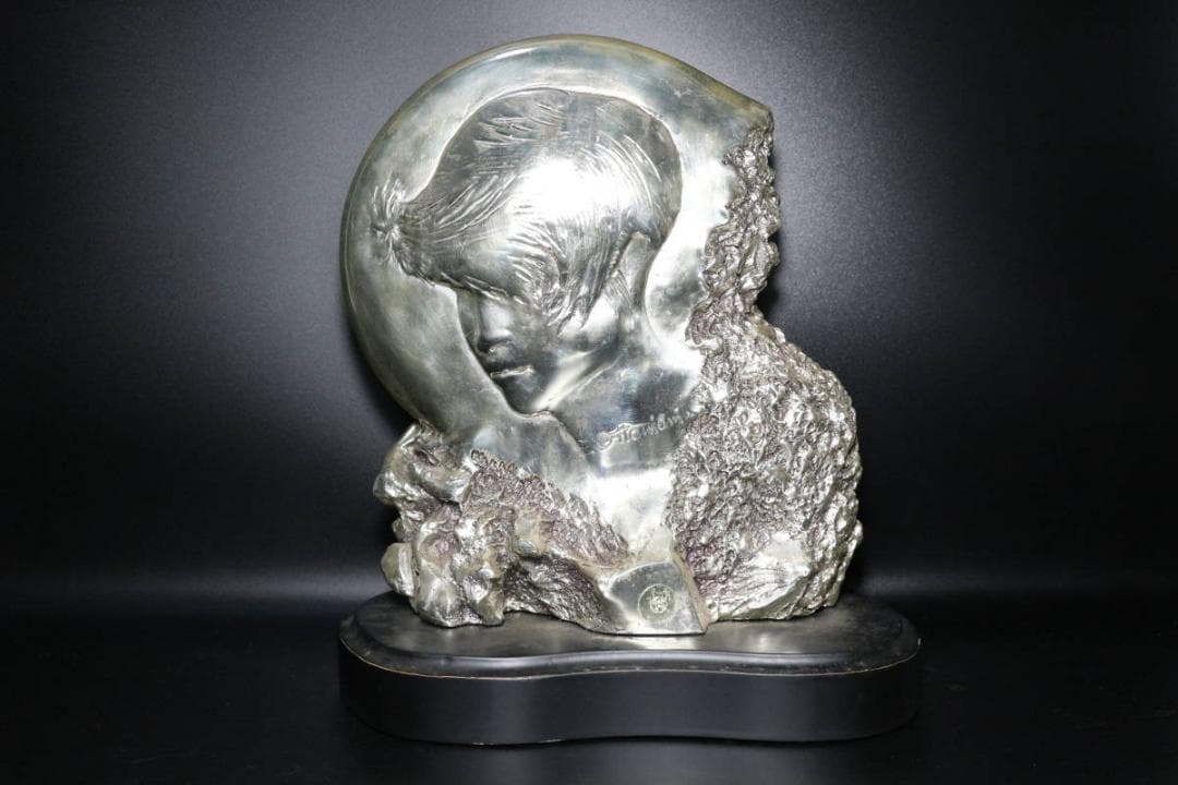 ERMES OTTAVIANI SCULTORE 時計付き置物 シルバープレート