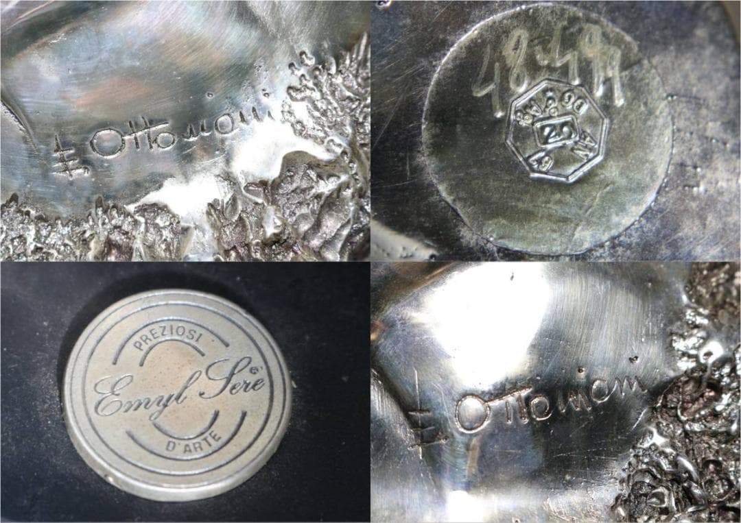 ERMES OTTAVIANI SCULTORE 時計付き置物 シルバープレート