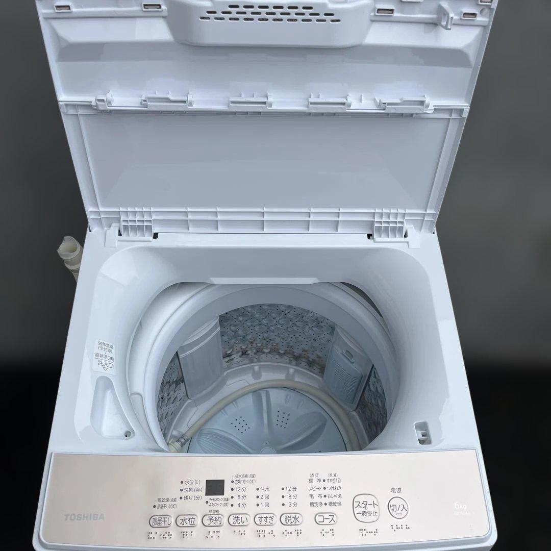 【美品】TOSHIBA 全自動洗濯機 6kg ピュアホワイトAW-6GA4