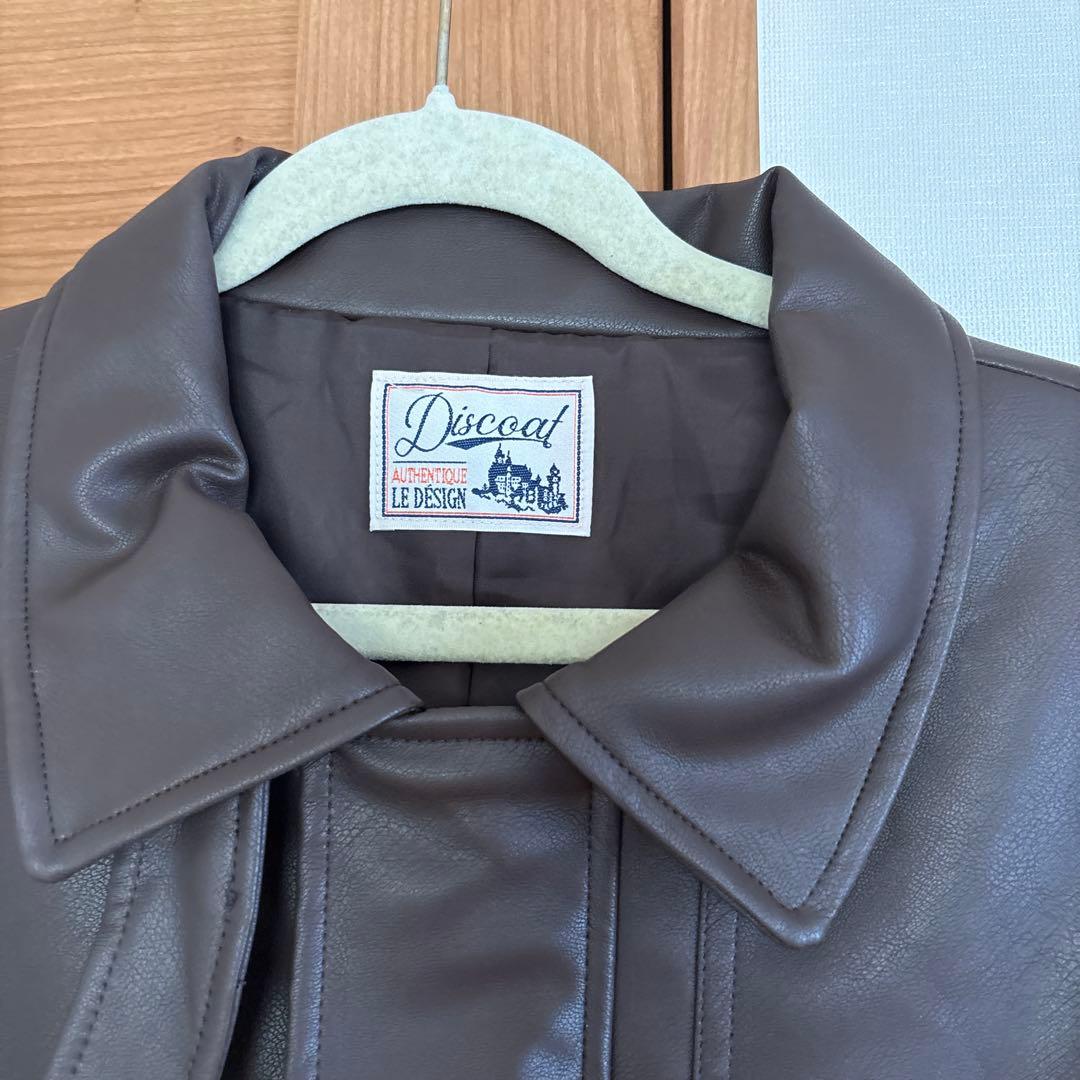 Discoat ビンテージPUレザージャケット ブラウン