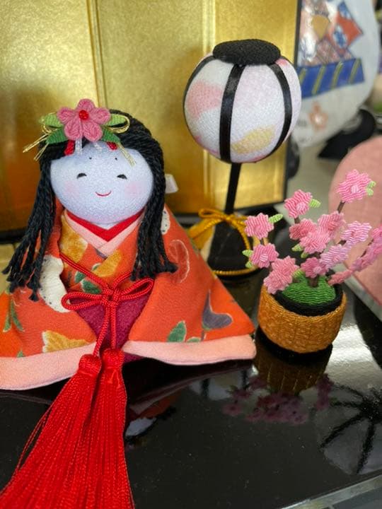 雛人形　古布調おさな雛飾り