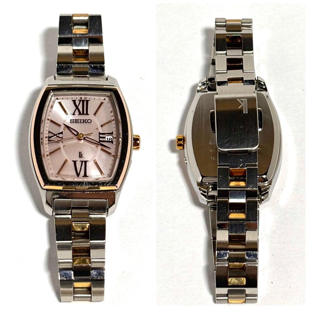 稼動 SEIKOルキア LK レディース時計 クォーツ ピンク文字盤 ソーラー