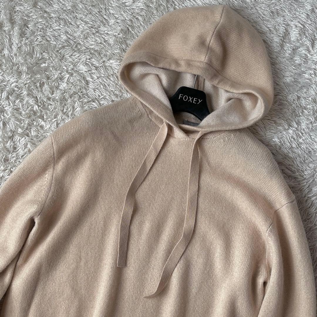 【美品】セオリーリュクス カシミア100％ニットパーカー キャメルベージュ