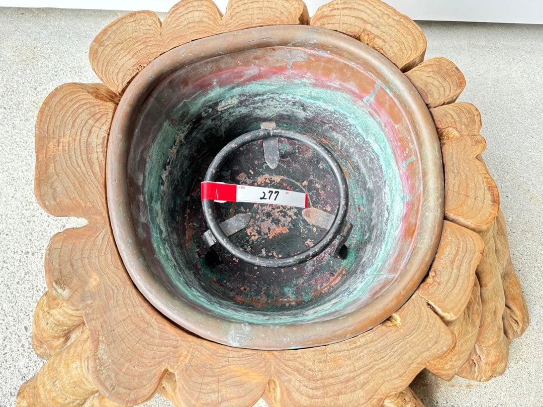 希少 逸品 切り株 火鉢 277 一点物 古美術 激レア品 アンティーク 骨董品