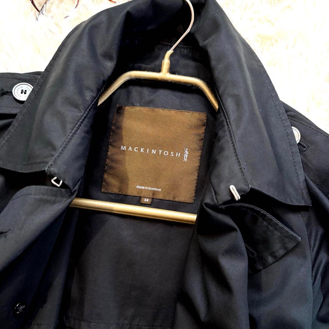 美品 マッキントッシュ 38 メンズ 英国製 トレンチコート 黒