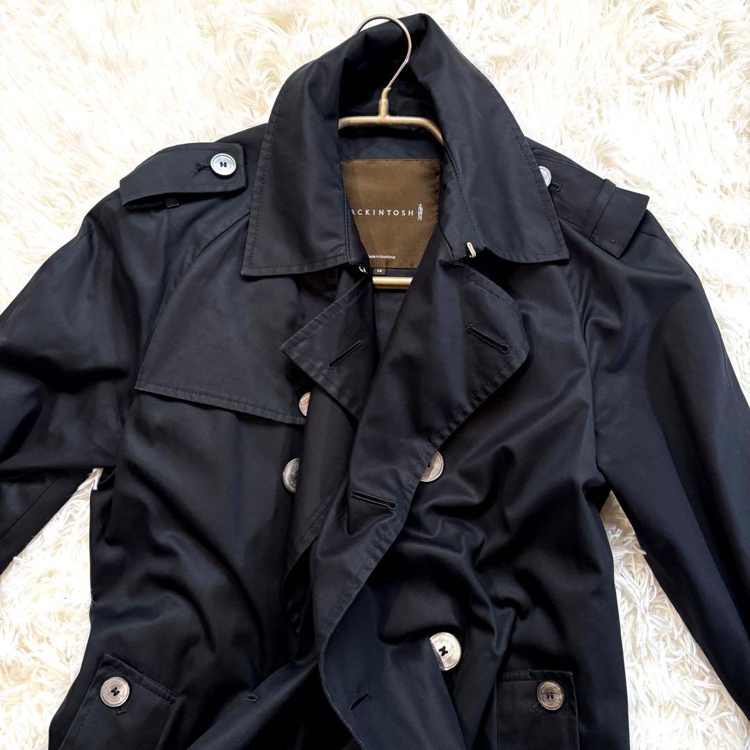美品 マッキントッシュ 38 メンズ 英国製 トレンチコート 黒