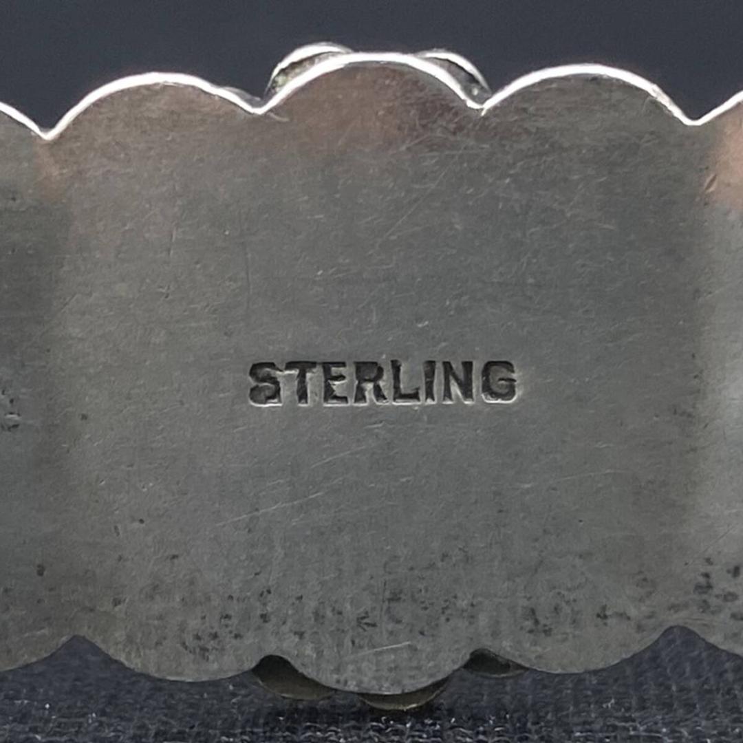 NAVAJO VINTAGE シルバー ターコイズ アロースタンプワークバングル