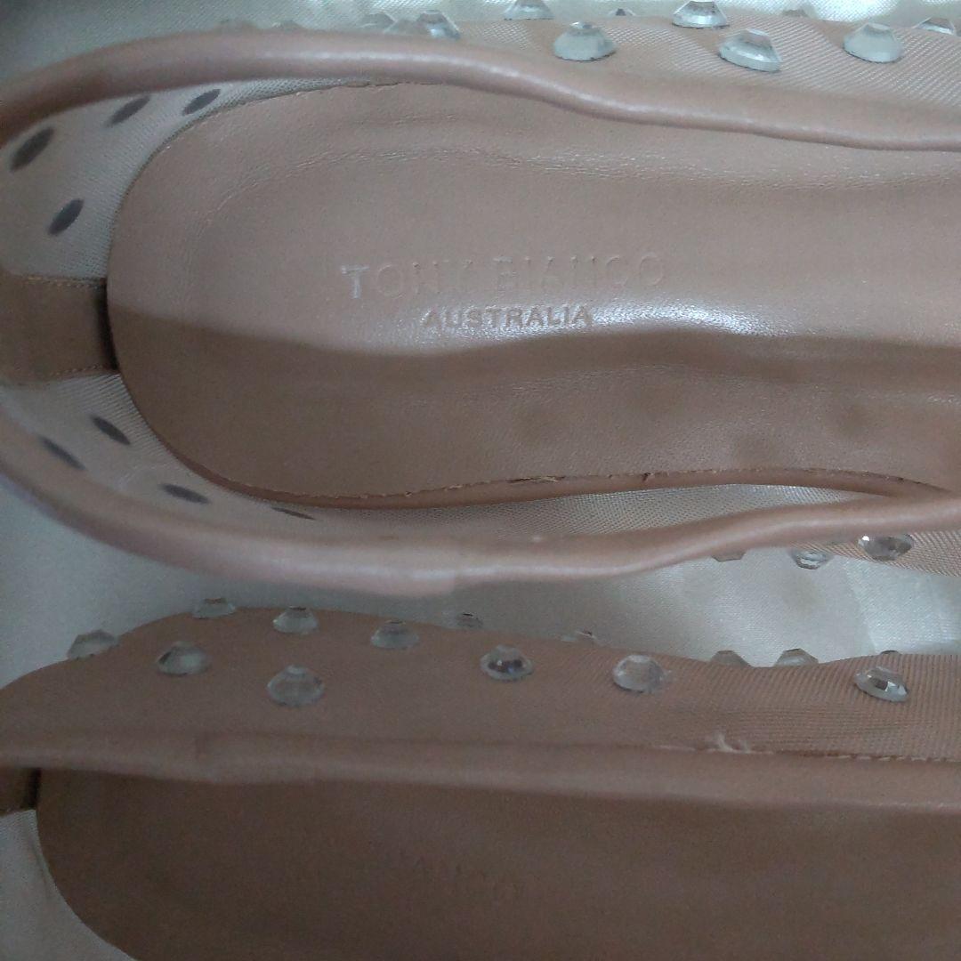 新品☆IENA☆TONY BIANCO ナイロンラインストーンフラットMILO