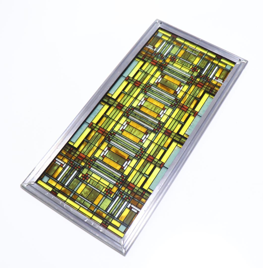 フランク・ロイド・ライト オークパークの天窓 縦長ヴィンテージ ステンドグラス