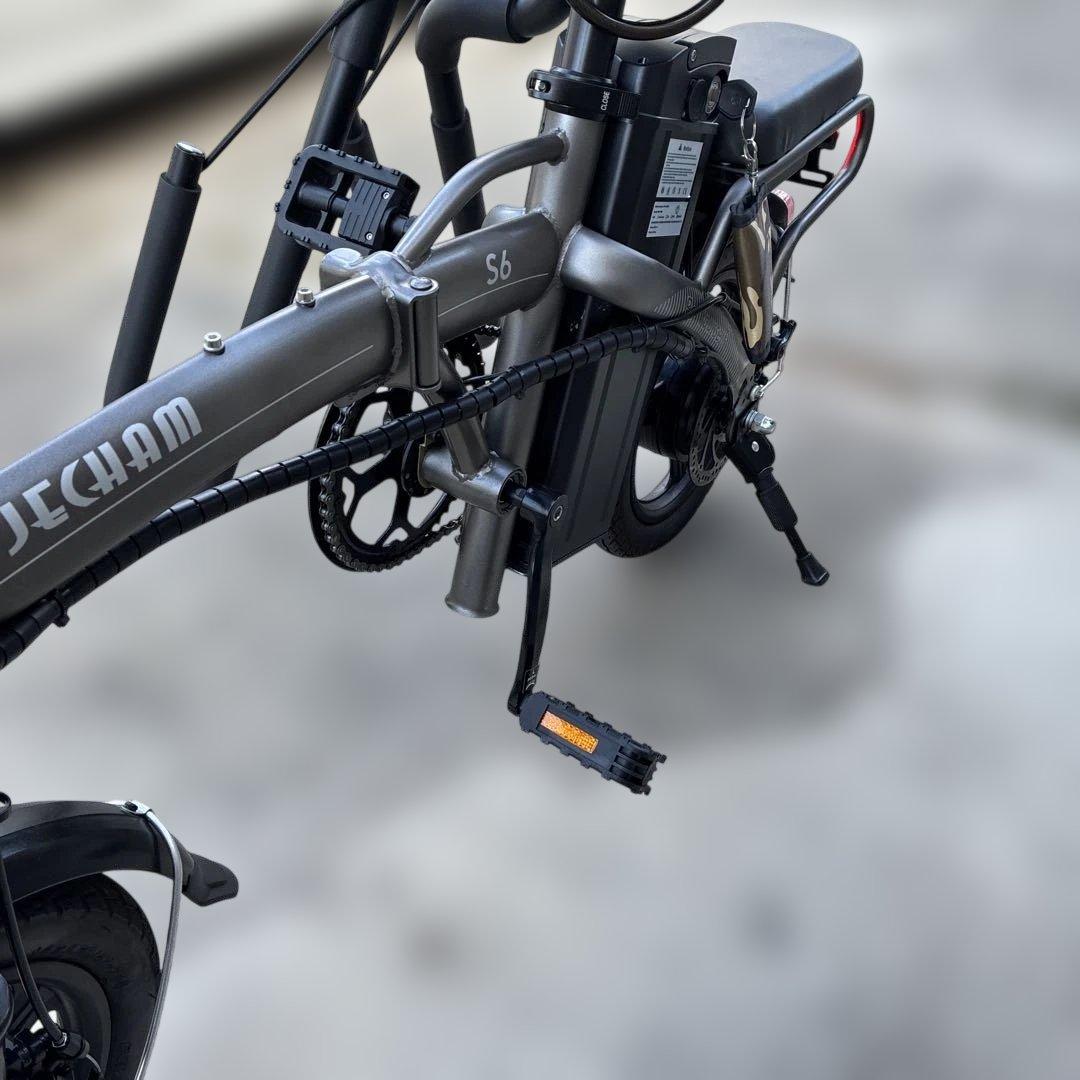 JECHAM 折りたたみ自転車 電動アシスト シルバー