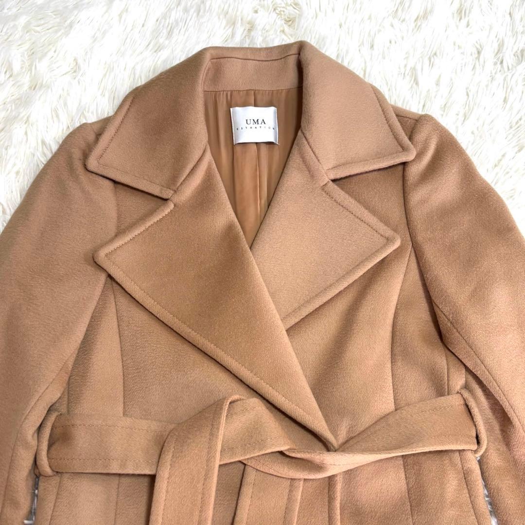 【美品】ユマエストネーション ベルテットコート　イタリア製生地 大きいサイズ