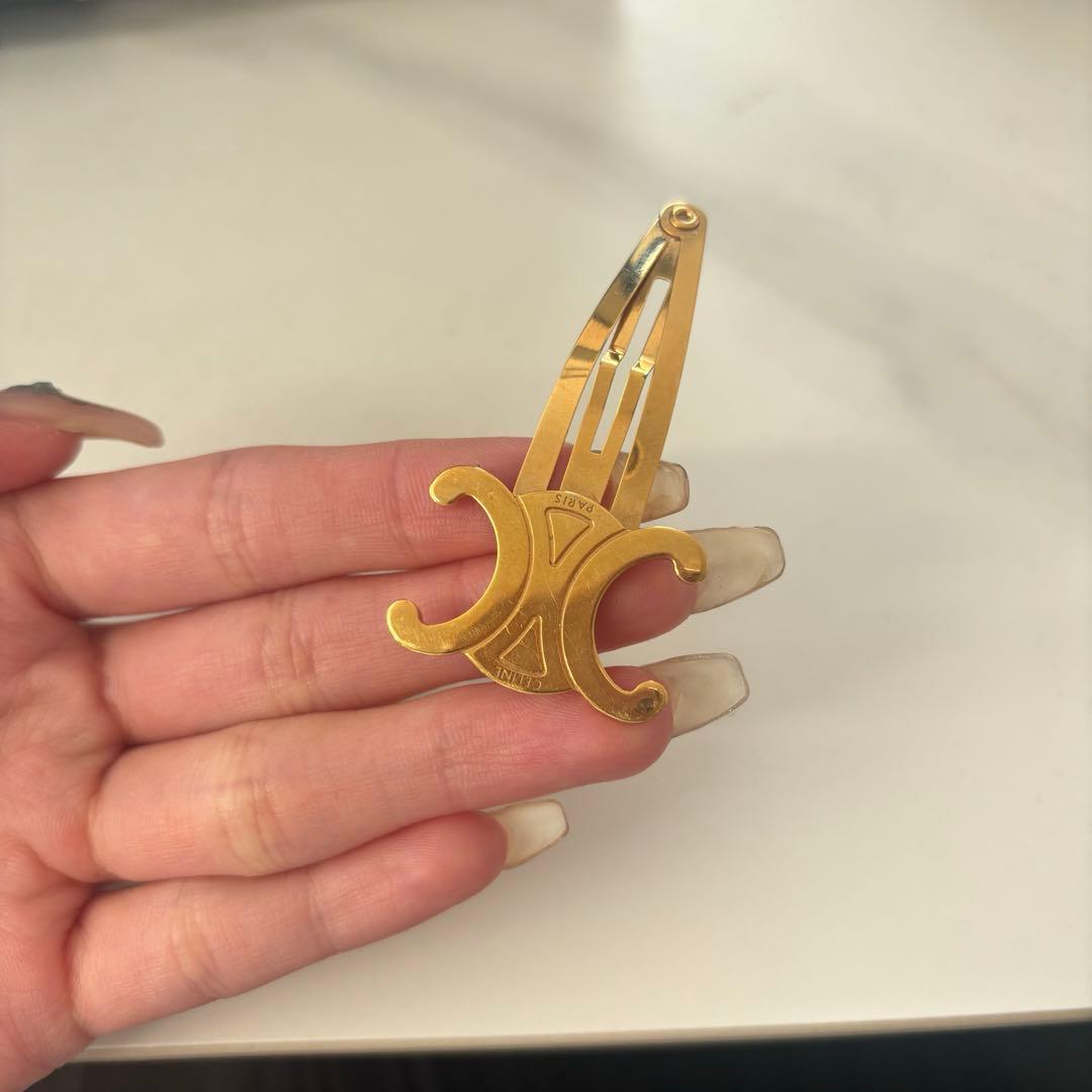 CELINE ゴールド ヘアピン 巾着付き