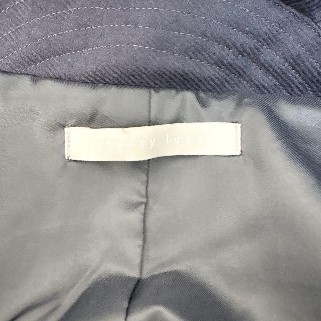 ☆美品☆セオリーリュクス ウールツイルダウンコート Aライン ネイビー M