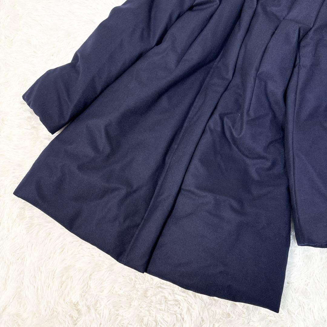 ☆美品☆セオリーリュクス ウールツイルダウンコート Aライン ネイビー M