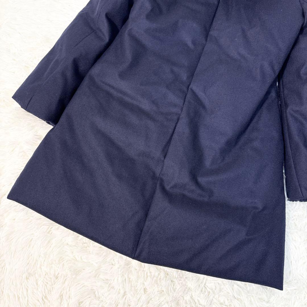 ☆美品☆セオリーリュクス ウールツイルダウンコート Aライン ネイビー M