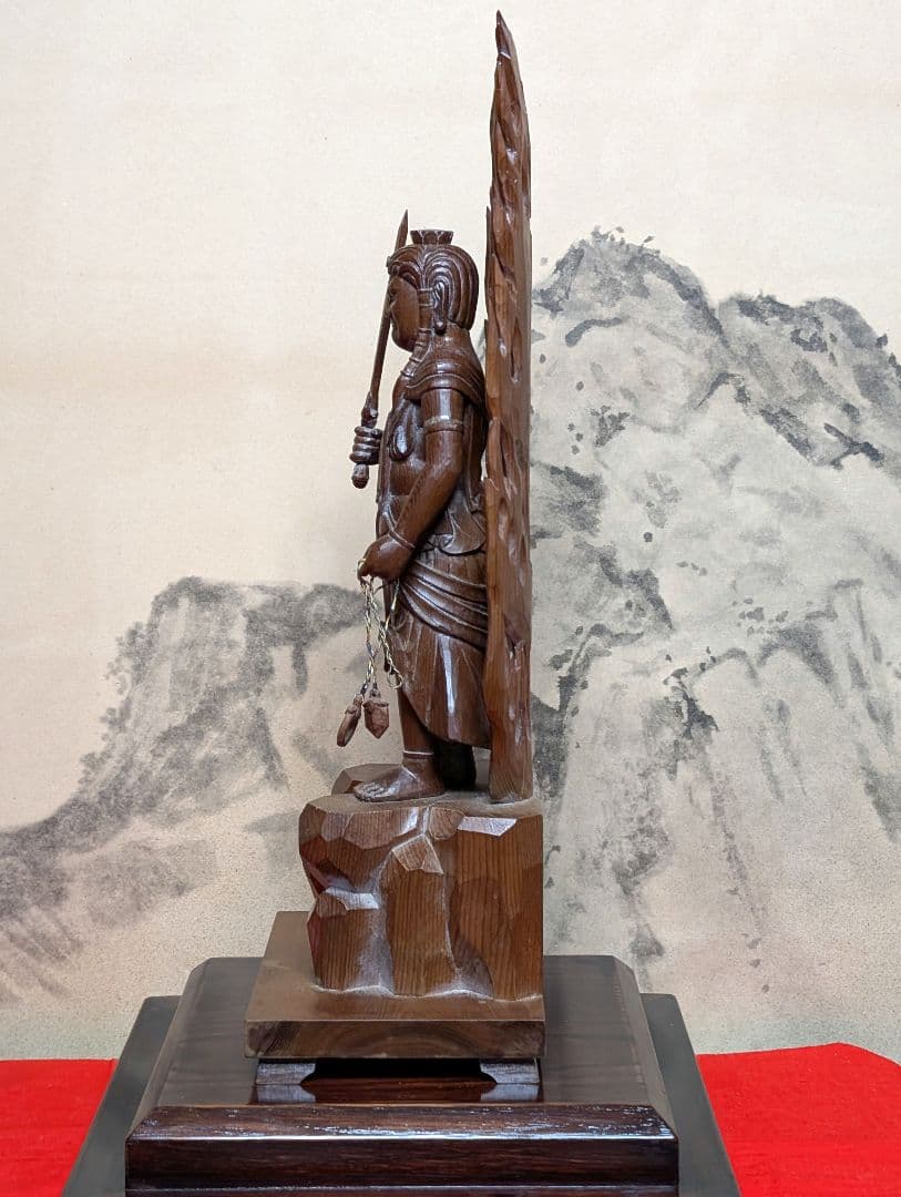 不動明王　彫刻　木彫り　オブジェ　 骨董品　アンティーク　レトロ