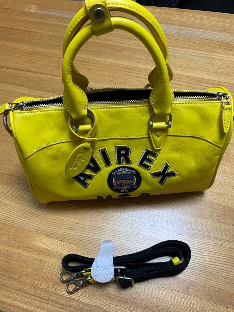 極美品　AVIREX ミニボストン イエロー