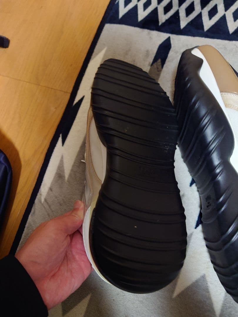 【極美品】FENDI ズッカ柄 ローカット レザー＆メッシュスニーカー 28cm