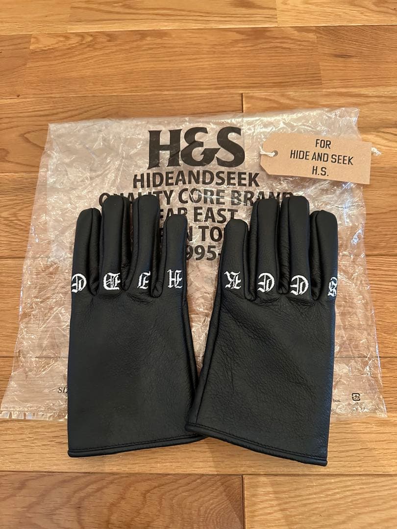 Hide and seek Leather Gloves 黒L