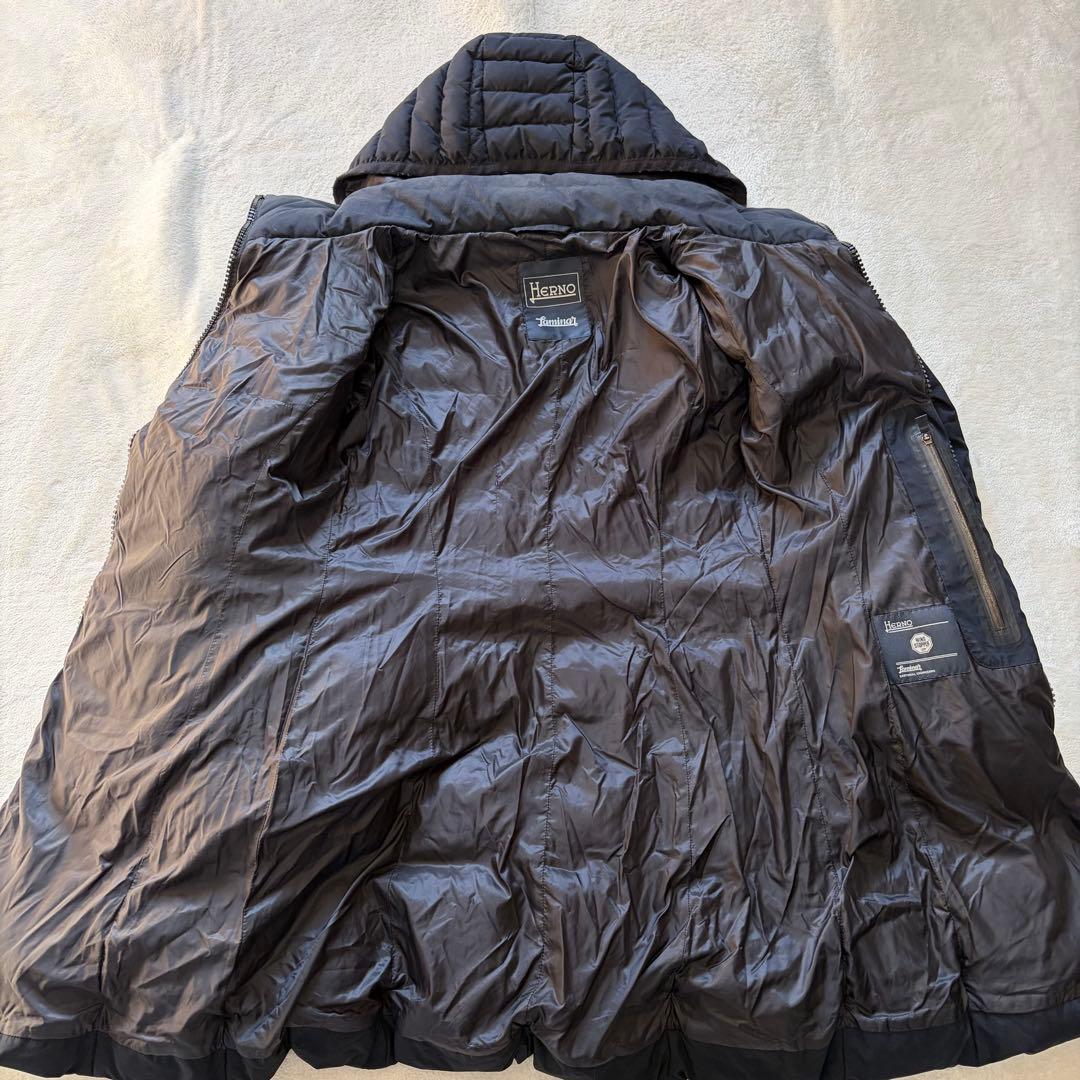 ヘルノ ラミナー ウインドストッパー ダウンコート ブラック ロング丈 冬物
