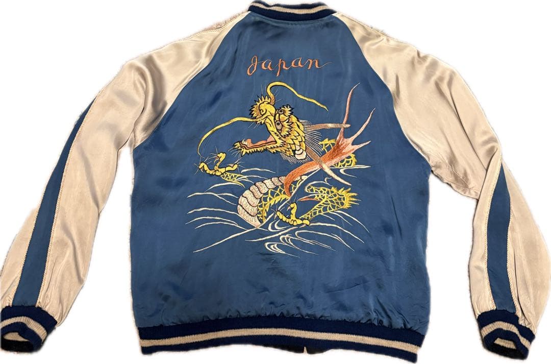 【希少】テーラー東洋 港商 スカジャン 特大 XL 龍 鷹 刺繍