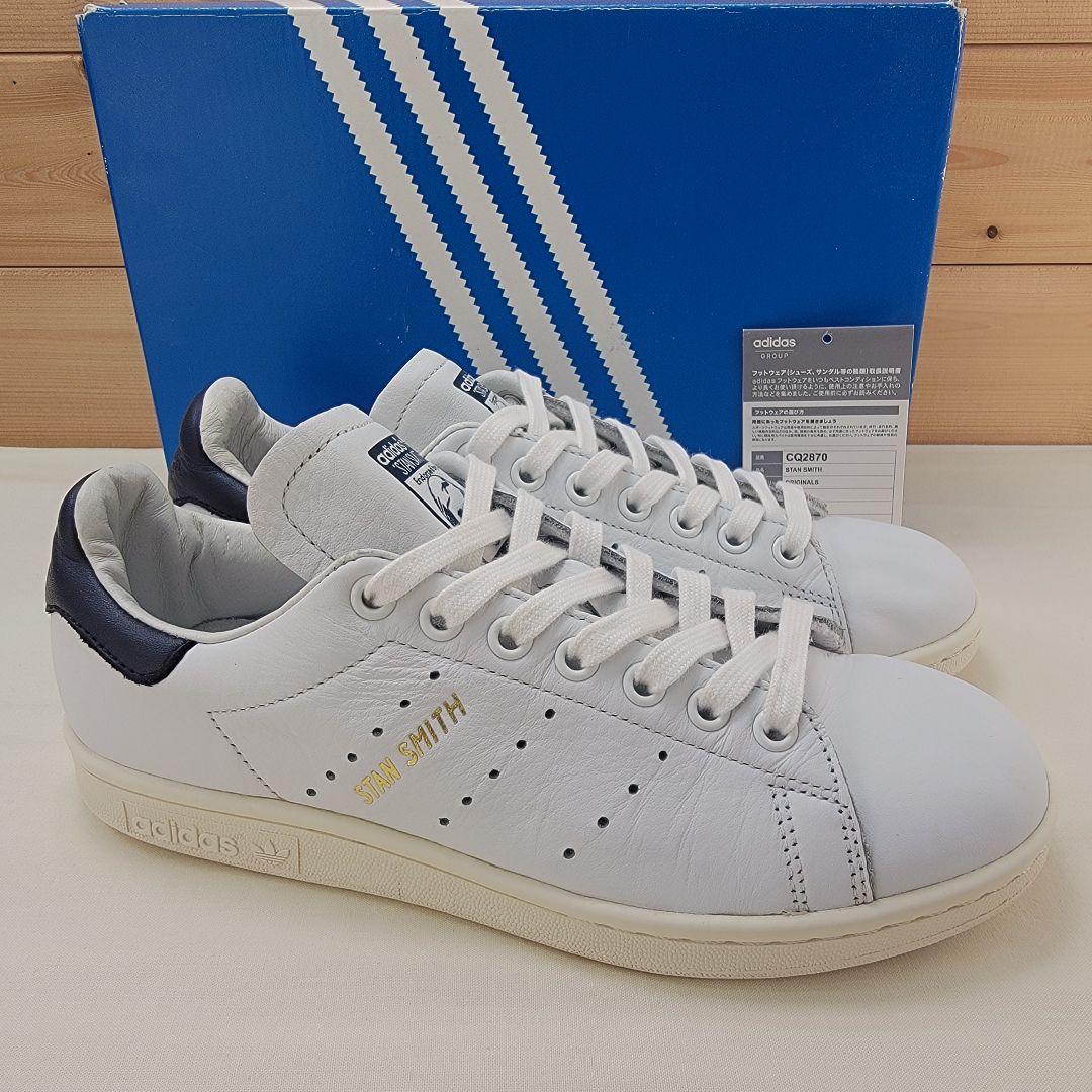 アディダス スタンスミス ホワイト/ネイビー 本革 24cm