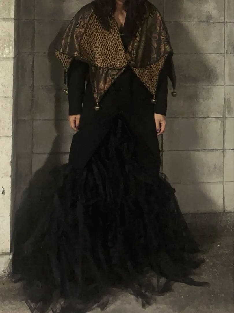 【蝙蝠ポンチョ　羊　切り替えjkt set】