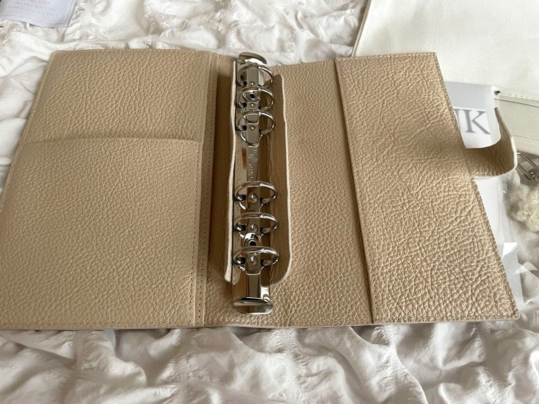 1点のみ 韓国 バインダー 牛革 現金 貯金 リフィル