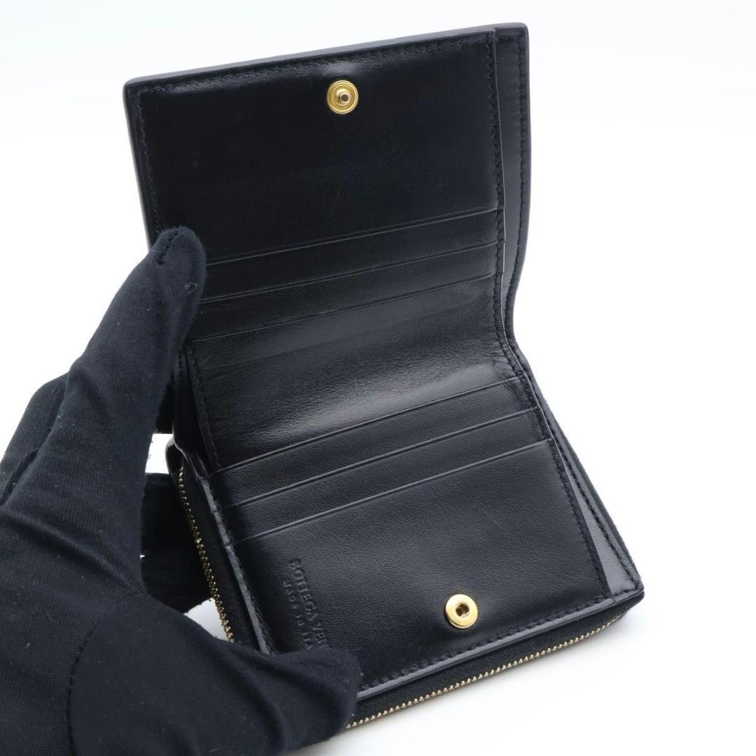 【極美品】BOTTEGAVENETA 折り財布　黒　コンパクトジップウォレット