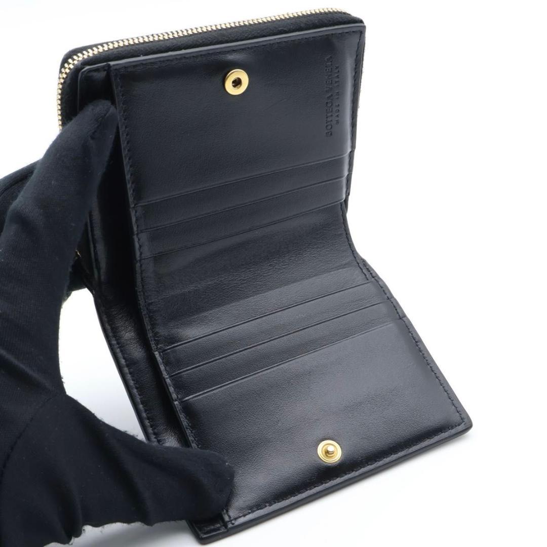 【極美品】BOTTEGAVENETA 折り財布　黒　コンパクトジップウォレット