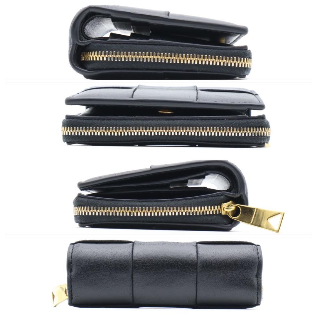【極美品】BOTTEGAVENETA 折り財布　黒　コンパクトジップウォレット