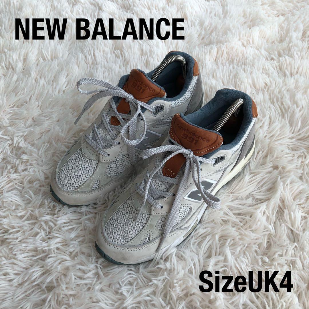 イングランド製NEW BALANCEニューバランス991スニーカーホワイトグレー