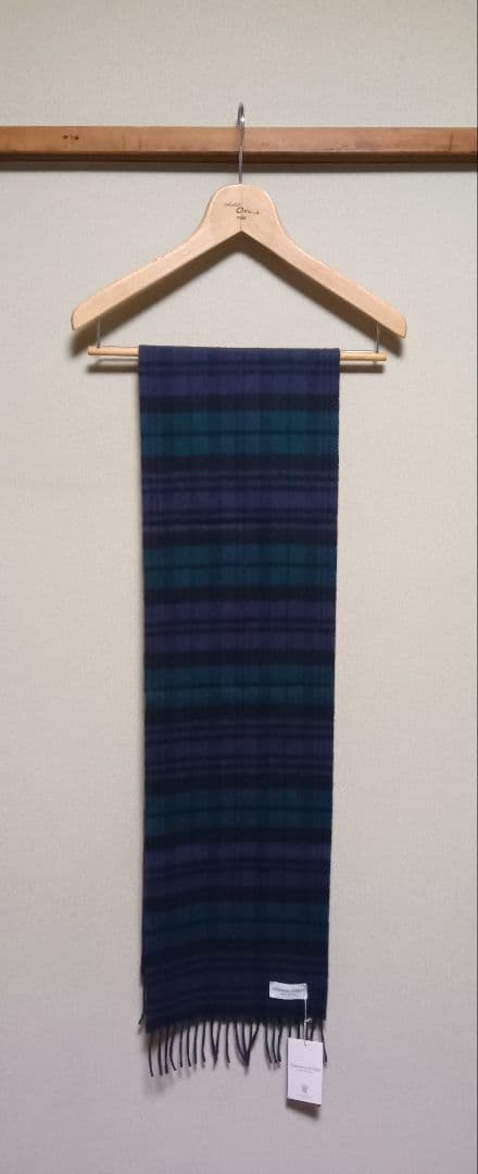 Johnstons of Elgin 小判チェックスカーフ カシミヤ 新品未使用