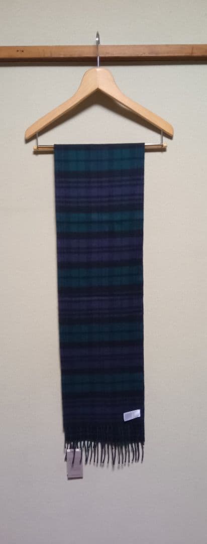 Johnstons of Elgin 小判チェックスカーフ カシミヤ 新品未使用