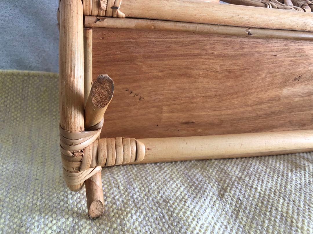 キッズベビーローチェアラタンインテリアアンティーク北欧家具レトロ木製椅子犬撮影藤