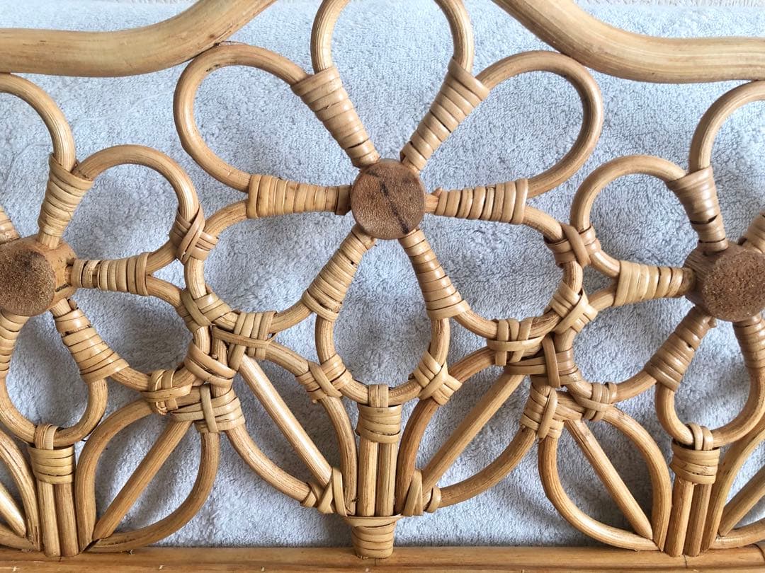 キッズベビーローチェアラタンインテリアアンティーク北欧家具レトロ木製椅子犬撮影藤