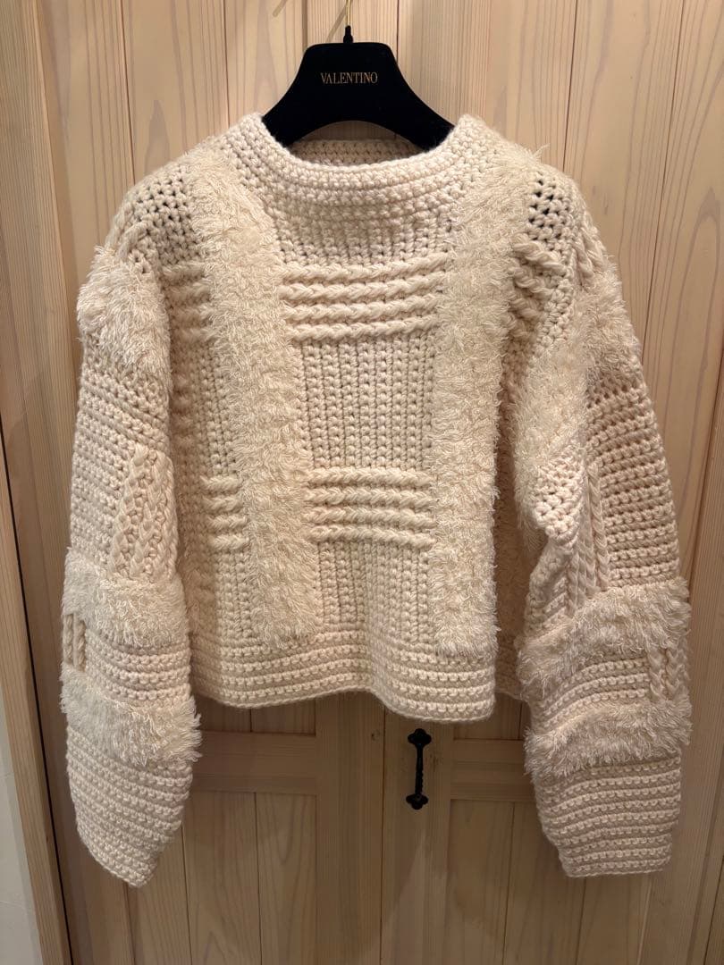 CLANE wide check hand knit ボリュームニット　サイズ1